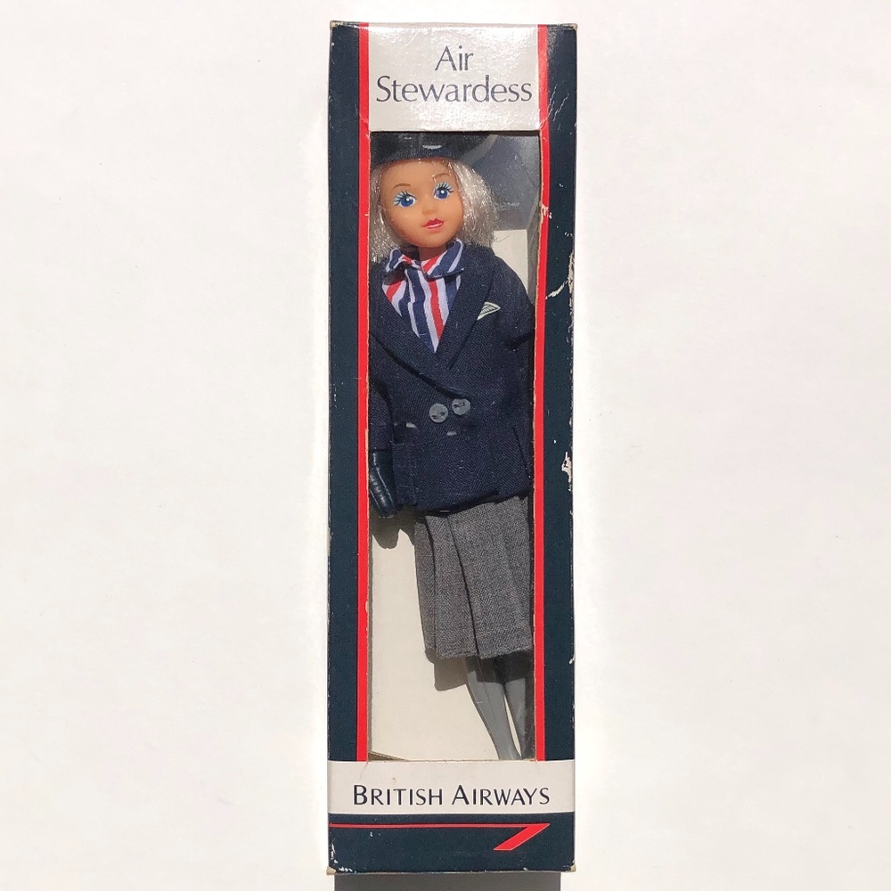 British Airways Air Stewardess Doll by Rexard Vintage Boxed Collectable Uniform